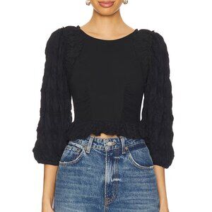 Free People Oliva Black Top